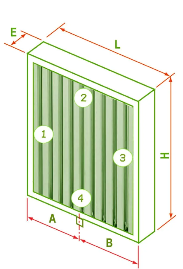Schéma d'un filtre choc avec côtes et 1 téton - L'Atelier du Filtre