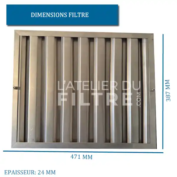 Filtre à choc d'occasion 471x387x24 - L'Atelier du Filtre